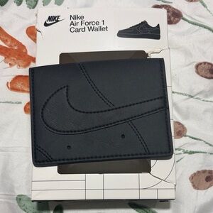 Nike Black Air Force 1 Card Wallet with Embossed Swoosh